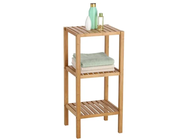 Zeller Standregal mit 3 Ablagen 37 cm x 33 cm x 80 cm Bambus* Weitere Regale