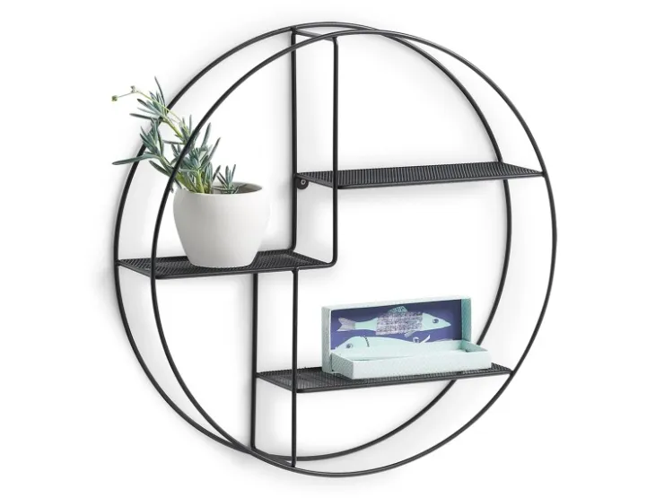 Zeller Wandregal Metall 55 cm x 12 cm Schwarz